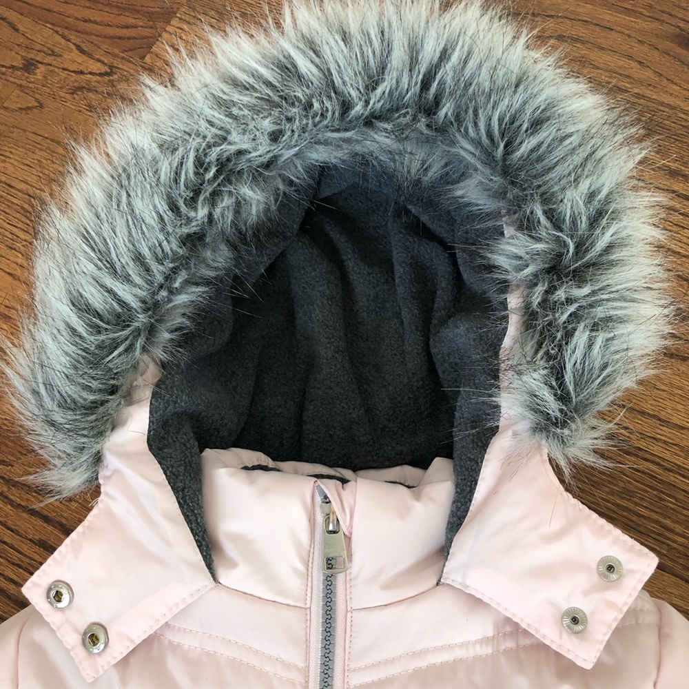Girls Pink Calvin Klein Winter Coat Age 6